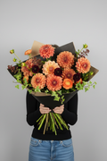 Autumn Harvest Bouquet wrapped in black paper